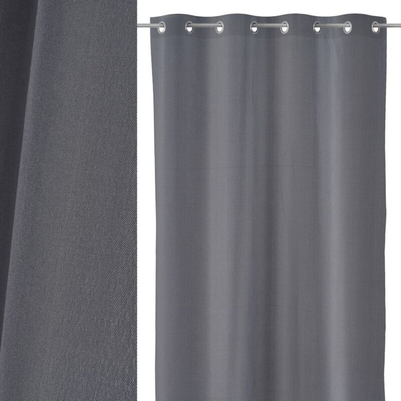

Lolahome - Cortina lisa gris oscuro de poliéster de 140x260 cm
