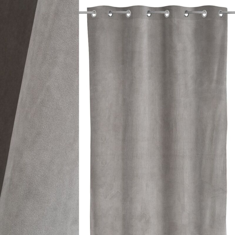 

Lolahome - Cortina lisa plateada de terciopelo de 140x260 cm