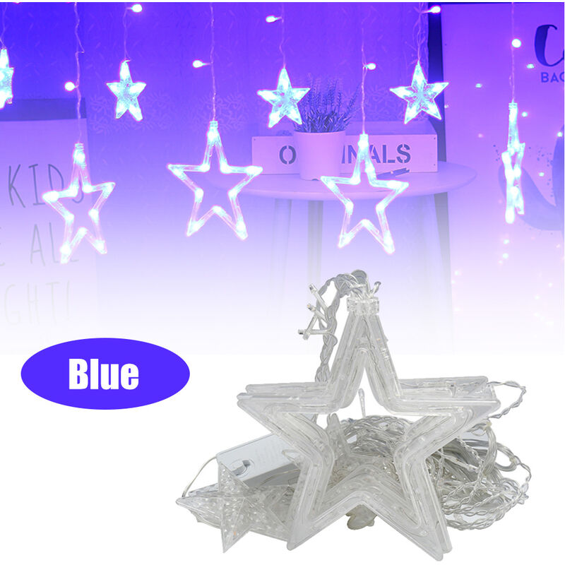 

Cortina de lámpara de Navidad estrella luces de la cortina luces decorativas 220v Decoración claro, azul