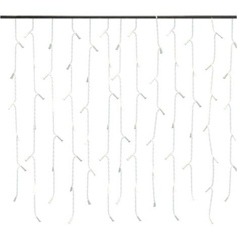 Cortina luces carámbano 10m 400 LED blanco cálido 8 funciones vidaXL