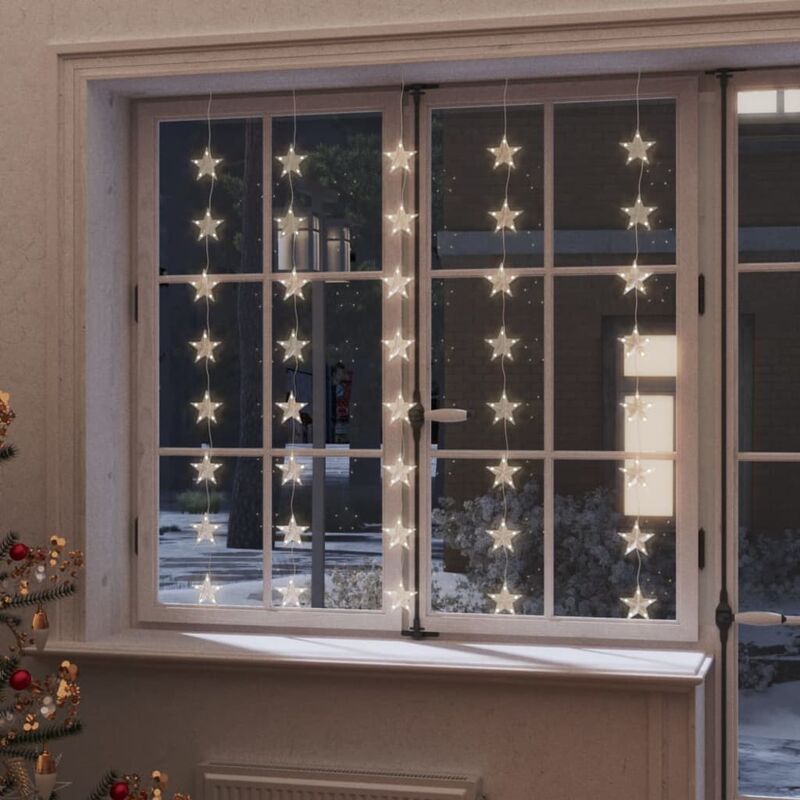 

Cortina luces de hadas estrella 8 función 200 LED blanco cálido