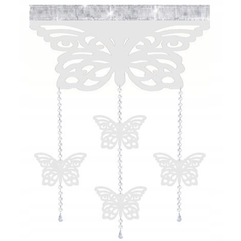 Cortina moderna con motivo de mariposa y colgantes calados, GLAMOUR Garland 60x95