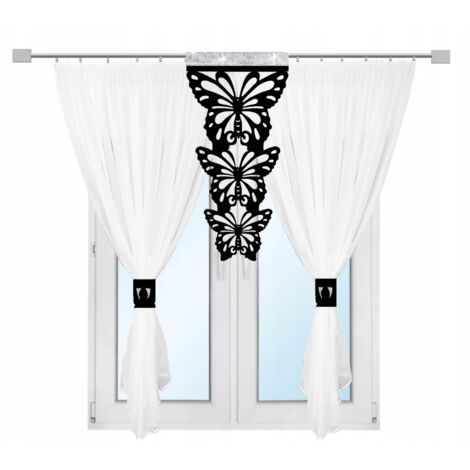 Cortina moderna MARIPOSAS para salón y dormitorio, modelo AŻUR glamour 300x150