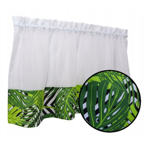 Cortina moderna MONSTERA con estampado en zigzag 200x60
