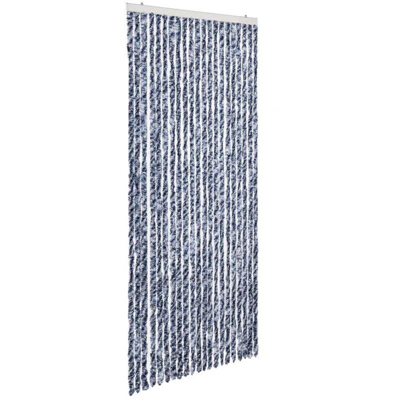 

vidaXL Cortina mosquitera azul y blanco chenilla 90x200 cm - Azul