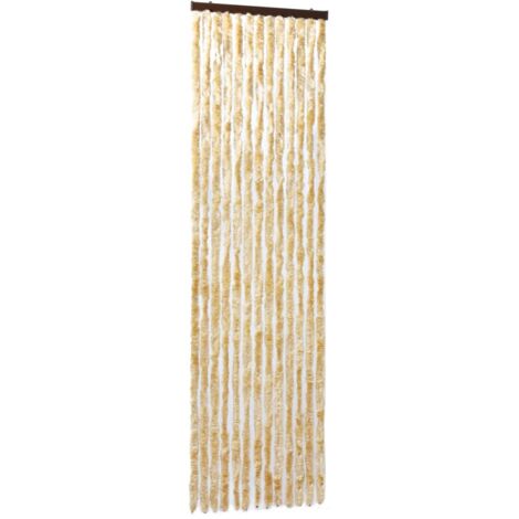 Cortina mosquitera beige 56 x 185 cm diseño de chenilla DEC022184