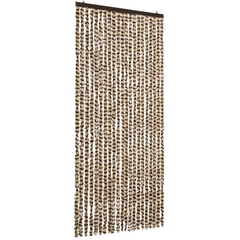 

vidaXL Cortina mosquitera beige y marrón chenilla 90x220 cm - Beige