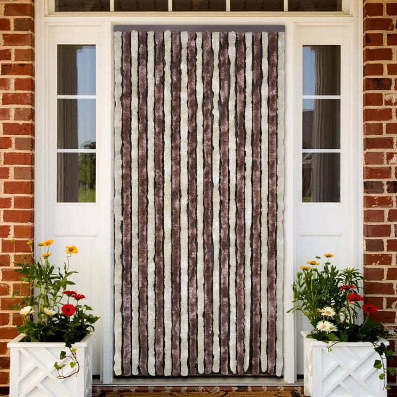 

Cortina mosquitera beige y marrón claro 100x220 cm chenilla