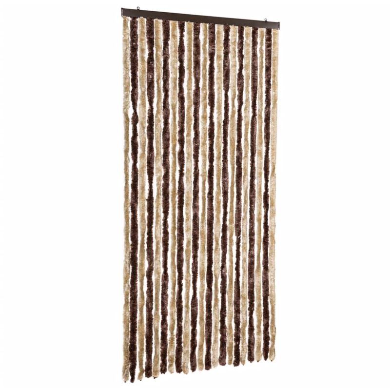 

vidaXL Cortina mosquitera beige y marrón claro chenilla 90x200 cm - Beige