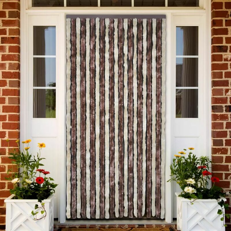 

Cortina mosquitera beige y marron claro chenilla 90x220 cm