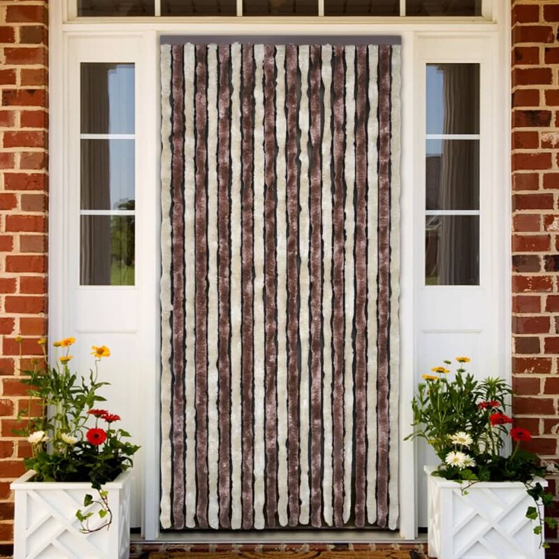 

Cortina mosquitera beige y marrón claro chenilla 90x220 cm