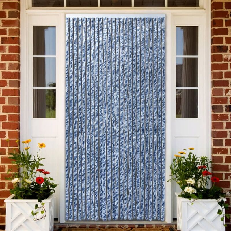 

Cortina mosquitera chenilla azul blanco y plateado 100x220 cm - Multicolor