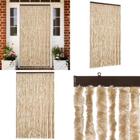 Cortina mosquitera chenilla beige 118x220 cm - Chenilla - Mosquitera para casa