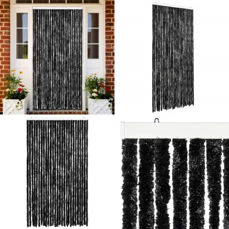 Cortina mosquitera chenilla gris antracita 118x220 cm - Mosquitera chenilla - Cortina mosquitera gris antracita