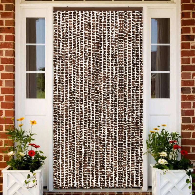 

Cortina mosquitera chenilla marrón y blanco 100x220 cm