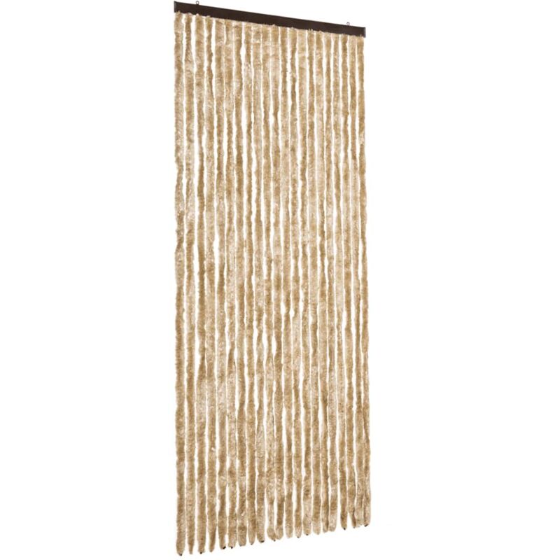 

vidaXL Cortina mosquitera de chenilla beige 90x200 cm - Beige