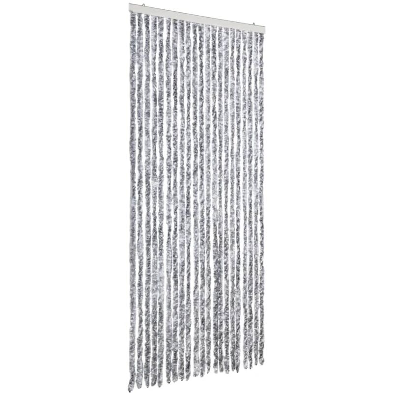 

vidaXL Cortina mosquitera de chenilla blanca y gris 90x200 cm - Blanco