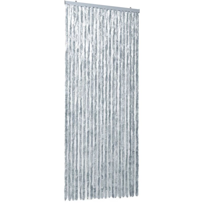 

Cortina mosquitera de chenilla blanca y gris 90x220 cm