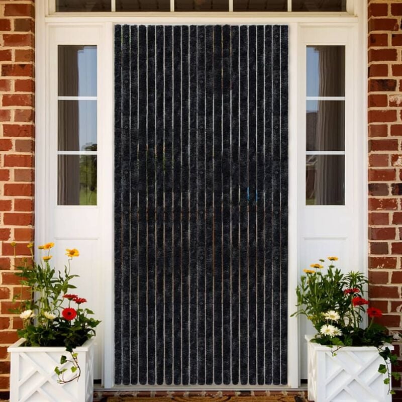 

Cortina mosquitera de chenilla gris antracita 100x220 cm