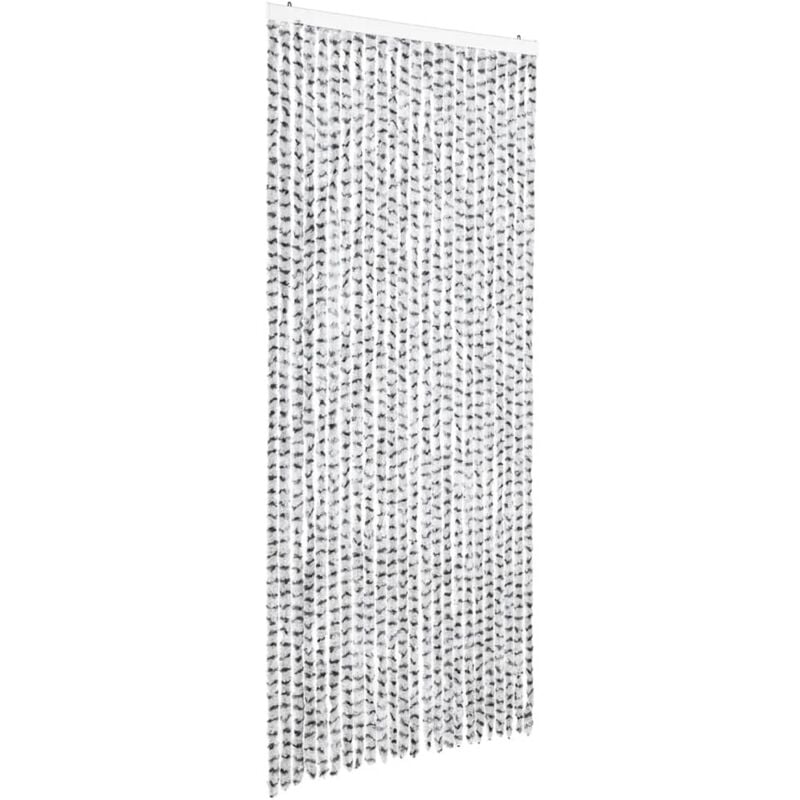 

vidaXL Cortina mosquitera de chenilla gris claro y oscuro 100x220 cm - Gris