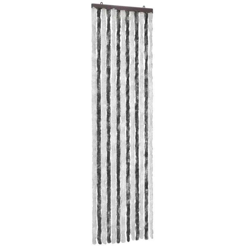 

Cortina mosquitera de chenilla gris y blanca 56x185 cm