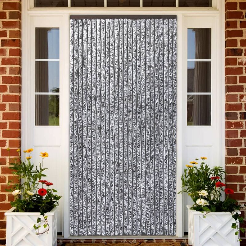 

Cortina mosquitera de chenilla marron y beige 100x220 cm