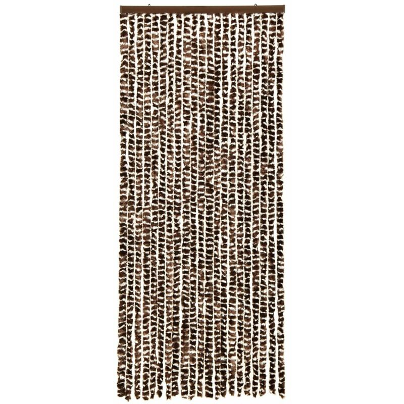 

Cortina mosquitera de chenilla marron y blanca 56x185 cm