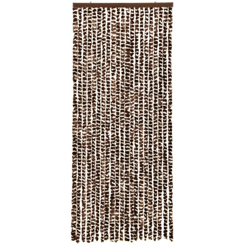 

Cortina mosquitera de chenilla marrón y blanca 56x185 cm