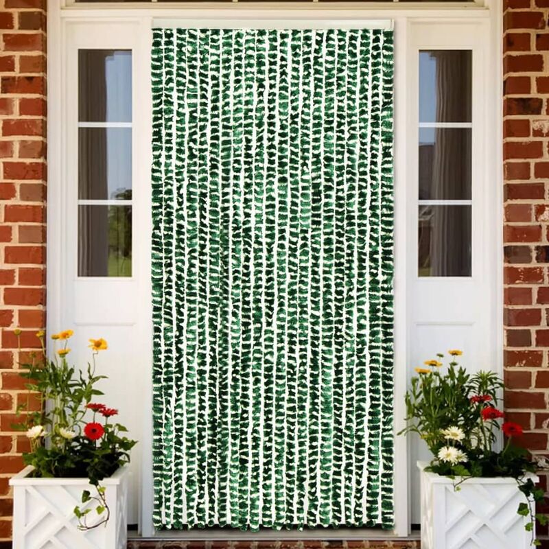 

Cortina mosquitera de chenilla verde y blanca 56x185 cm