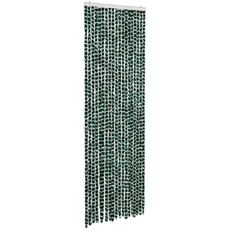 

vidaXL Cortina mosquitera de chenilla verde y blanca 56x185 cm - Verde