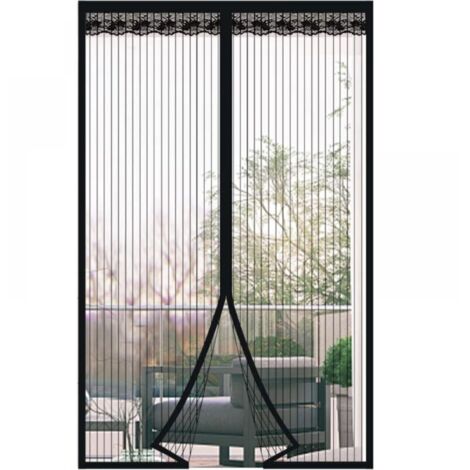 Cortina mosquitera magnética con cierre magnético, sin taladrar, para puertas francesas (100x220cm)