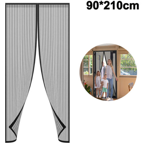 Cortina mosquitera magnética reforzada manos libres para puerta, cortina mosquitera autosellante, separador de malla resistente que impide que los insectos salgan volando apta para mascotas y niños.
