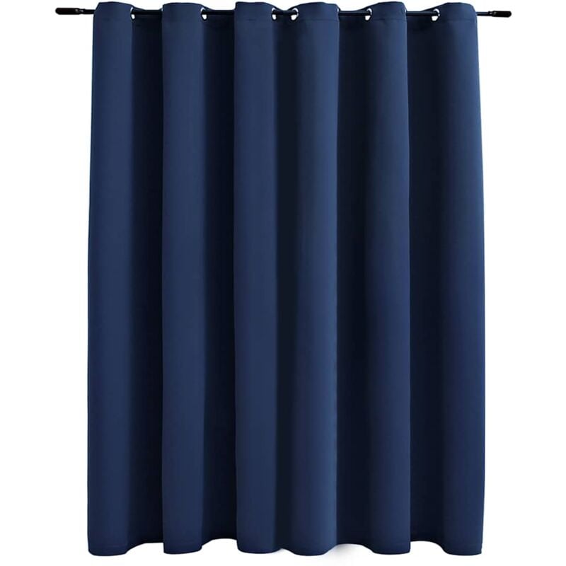 

vidaXL Cortina opaca con anillas de metal azul 290x245 cm - Azul