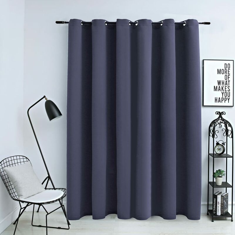 

Cortina opaca con anillas de metal gris antracita 290x245 cm