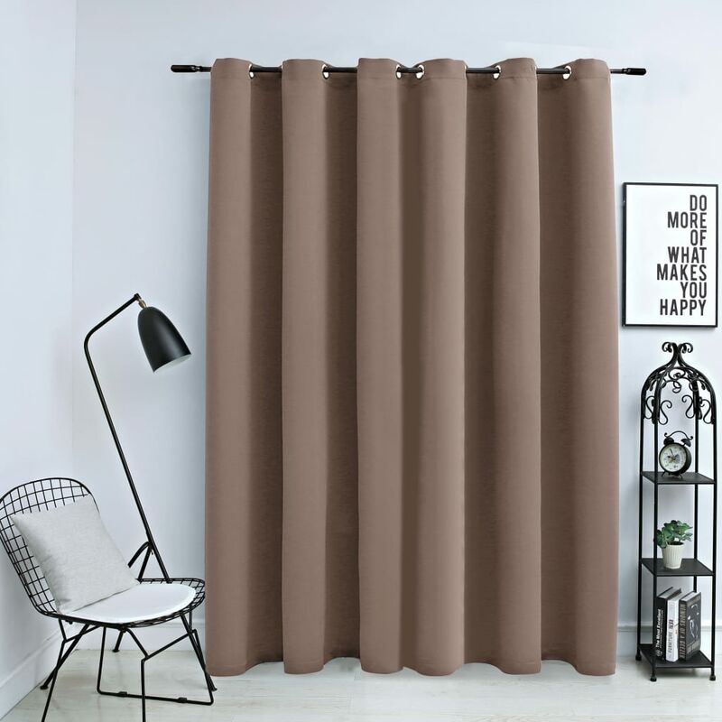 

Cortina opaca con anillas de metal gris topo 290x245 cm