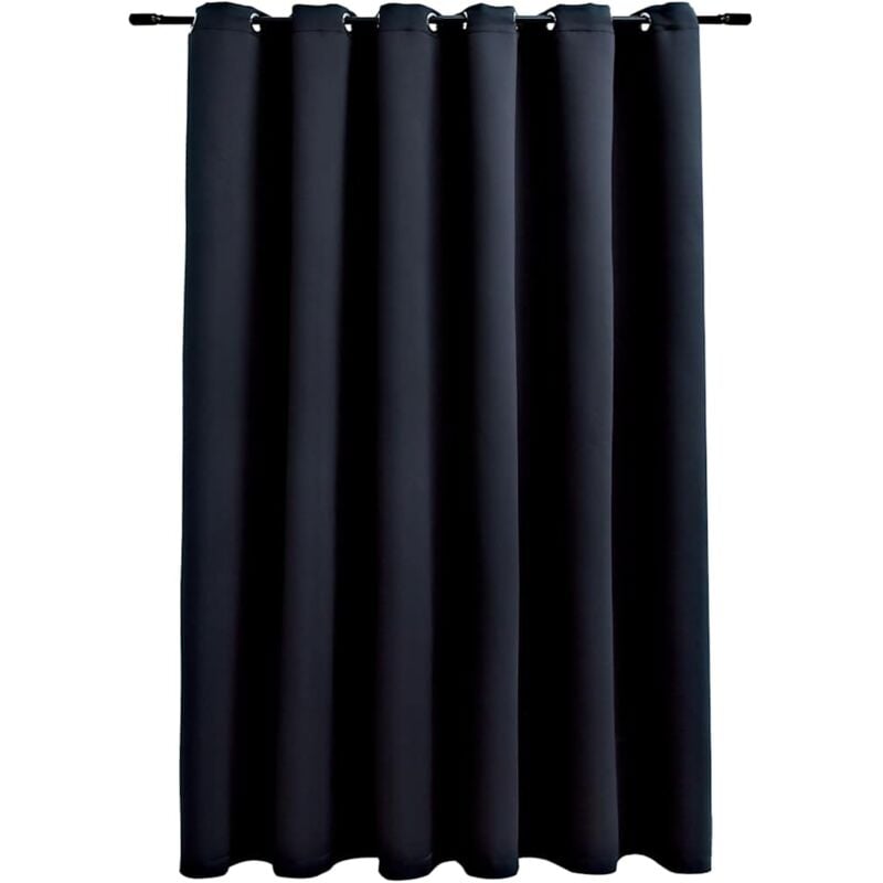 

Cortina opaca con anillas de metal negro 290x245 cm - Negro - Vidaxl