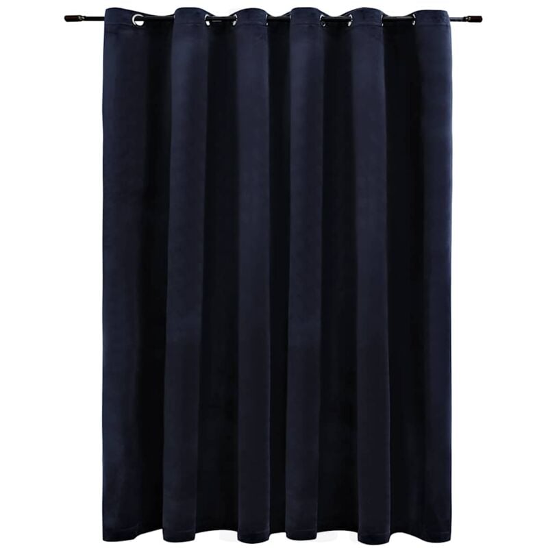 

Cortina opaca con anillas de metal terciopelo negro 290x245 cm - Negro - Vidaxl