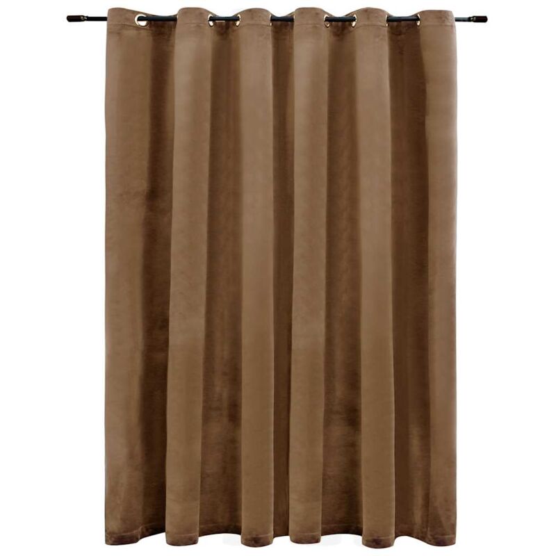 

Cortina opaca con anillas de metal terciopelo beige 290x245 cm - Beige - Vidaxl