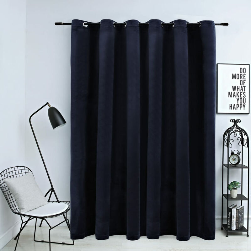 

Cortina opaca con anillas de metal terciopelo negro 290x245 cm