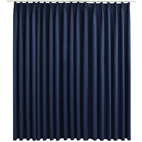 Cortina opaca con ganchos azul 290x245 cm vidaXL