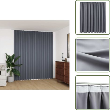 Cortina opaca con ganchos gris 290x245 cm