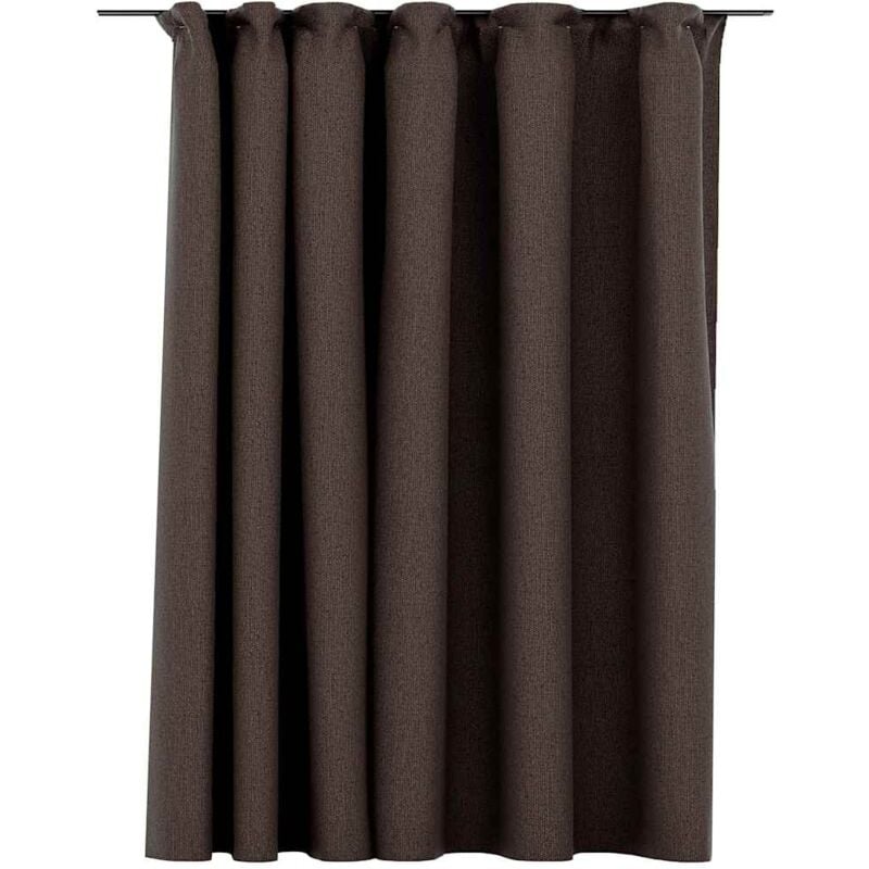 

Cortina opaca con ganchos look de lino gris taupe 290x245 cm - Gris Topo - Vidaxl
