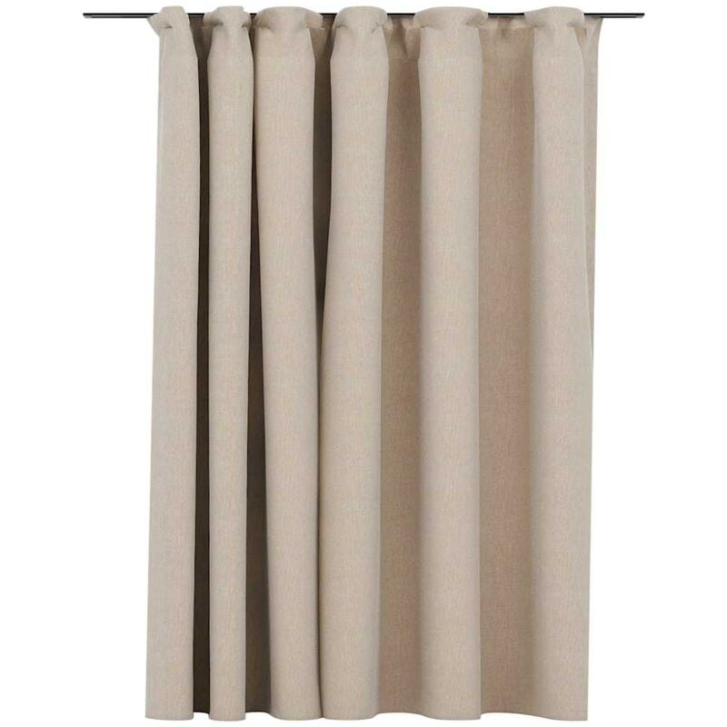 

Cortina opaca con ganchos look de lino beige 290x245 cm - Beige - Vidaxl