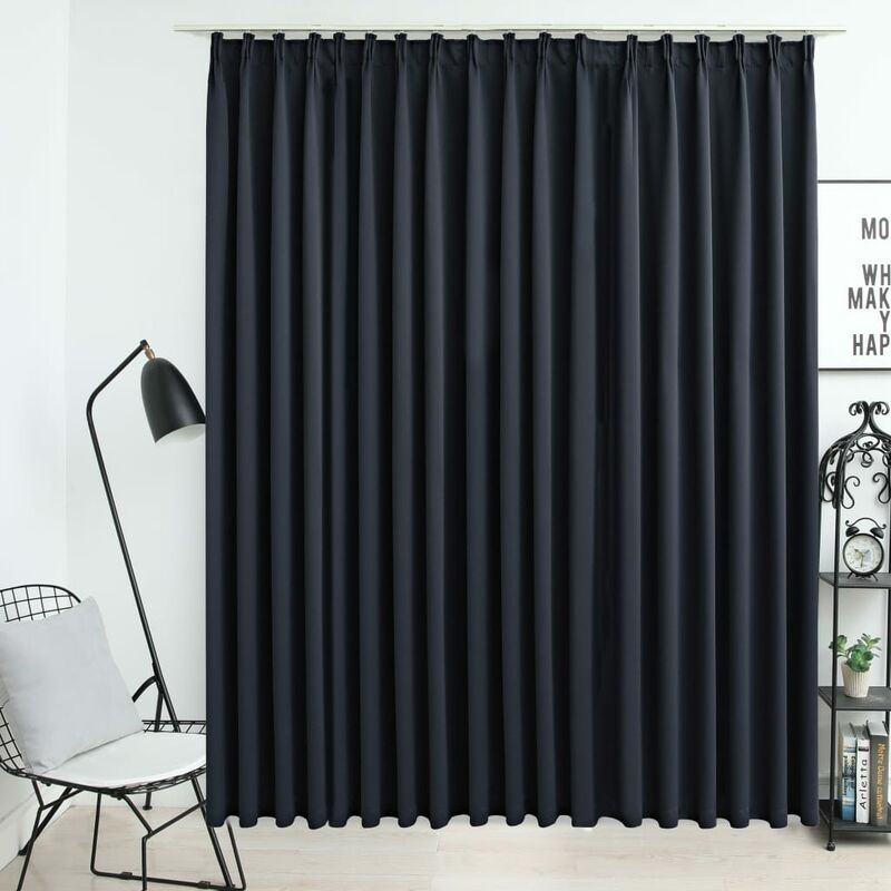 

Cortina opaca con ganchos negro 290x245 cm - Negro