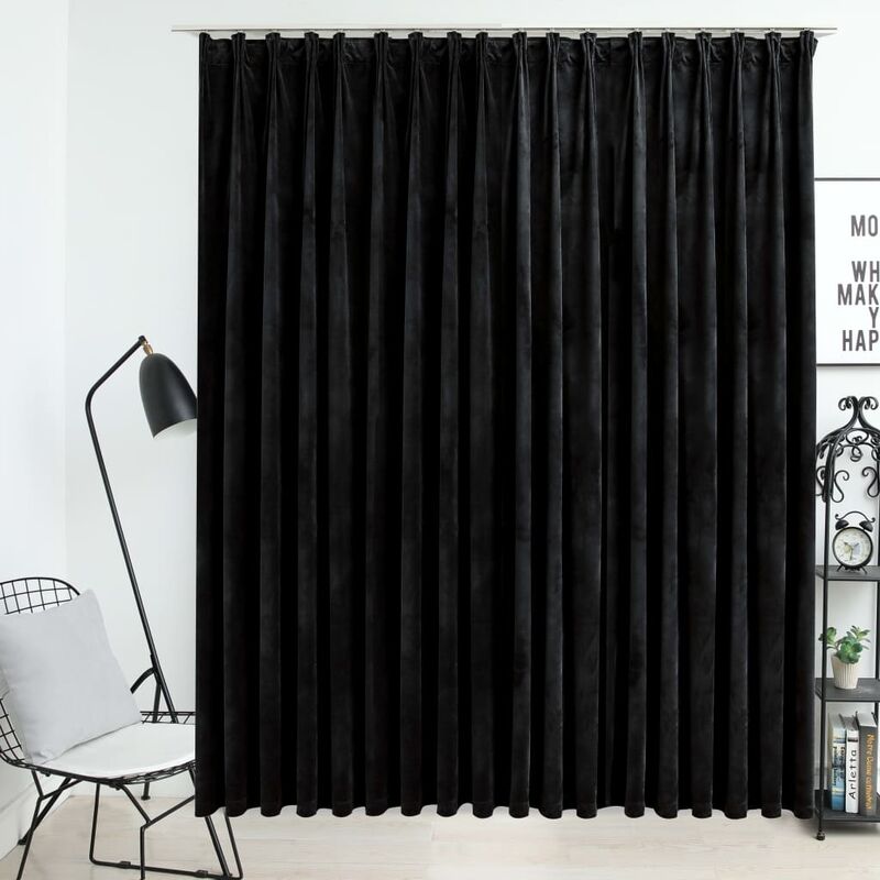 

Cortina opaca con ganchos terciopelo negro 290x245 cm