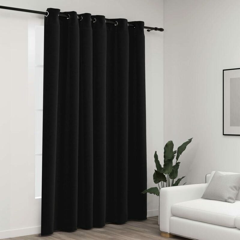 

Cortina opaca con ojales look de lino gris antracita 290x245 cm
