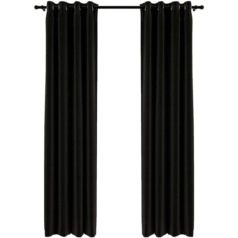

Cortina opaca con ojales look lino 2 pzas antracita 140x225 cm - Antracita - Vidaxl