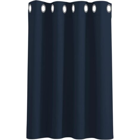 Cortina opaca con ojales y aislamiento térmico para ventanas pequeñas, decoración de cocina y dormitorio, bloquea la luz, 132 cm de ancho x 90 cm de alto, azul oscuro, 1 panel