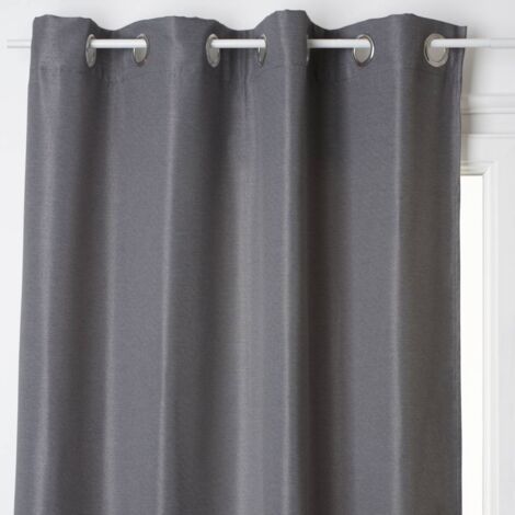Cortina opaca 'Elena' con ojales - gris oscuro 140 x 260 cm - Atmosphera créateur d'intérieur