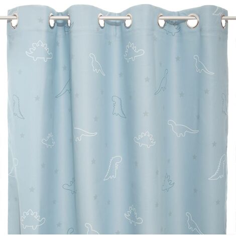 Cortina opaca infantil 'Dinausore' - azul 140 x 250 cm - Atmosphera créateur d'intérieur